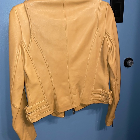 Micheal Kors Manilla Leather Moto Jacket XS - Picture 3 of 7